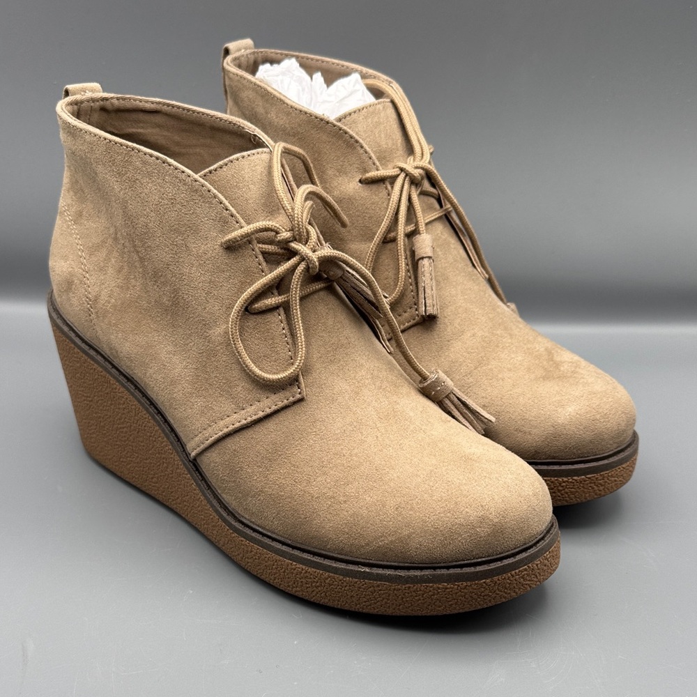 Dr. Scholl's Tan Suede Wedge Ankle Boots